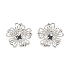 Bruna Black Solitaire Stud Earrings for Elegant Style Black Onyx Black Stud