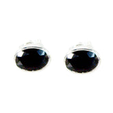 Zoey Black Solitaire Stud Earrings for Everyday Glam Black Onyx Black Stud