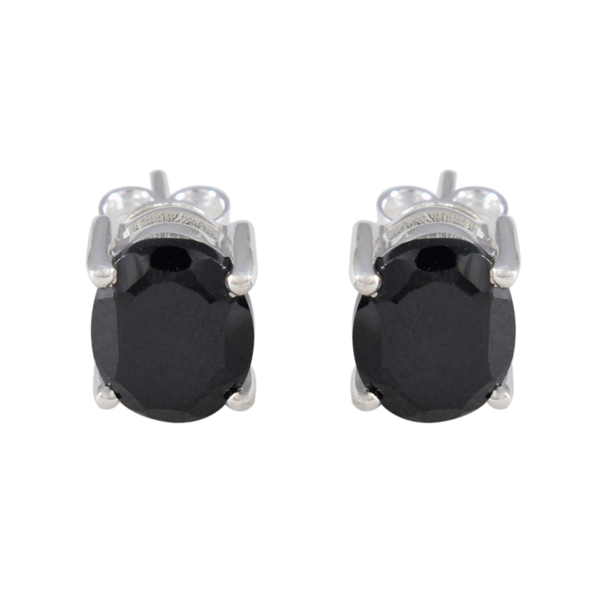 Addison Black Solitaire Stud Earrings for Elegant Style Black Onyx Black Stud