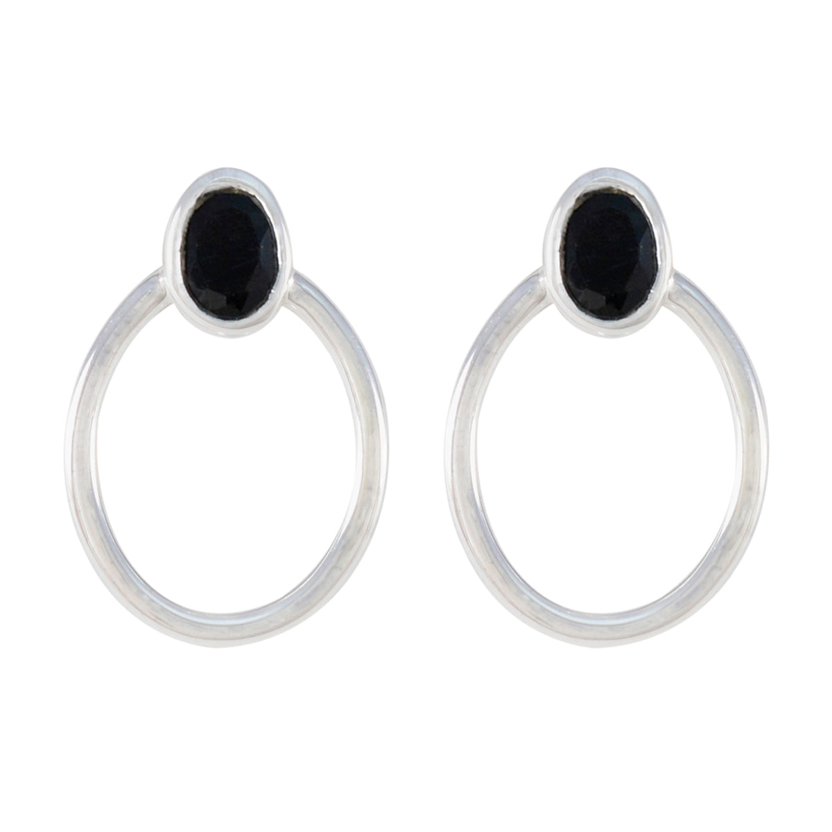 Nora Black Solitaire Stud Earrings for Elegant Looks Black Onyx Black Stud