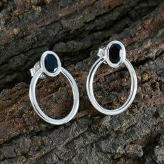 Nora Black Solitaire Stud Earrings for Elegant Looks