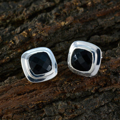 Teresa Black Solitaire Stud Earrings for Everyday Glam