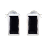 Genesis Black Solitaire Stud Earrings for Every Occasion Black Onyx Black Stud