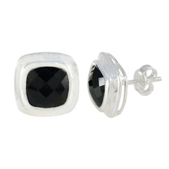 Teresa Black Solitaire Stud Earrings for Everyday Glam
