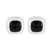 Teresa Black Solitaire Stud Earrings for Everyday Glam Black Onyx Black Stud