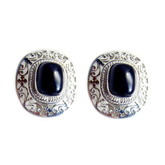Giulia Black Solitaire Stud Earrings for Everyday Elegance Black Onyx Black Stud