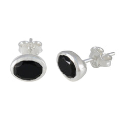 Haruka Black Solitaire Stud Earrings for Every Occasion