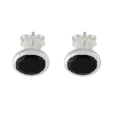 Haruka Black Solitaire Stud Earrings for Every Occasion Black Onyx Black Stud