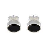 Amelia Black Solitaire Stud Earrings for Every Occasion Black Onyx Black Stud