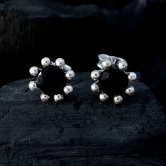 Dayana Black Solitaire Stud Earrings for Everyday Glam