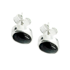Greta Black Solitaire Stud Earrings for Everyday Glam