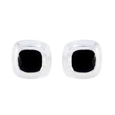Zoe Black Solitaire Stud Earrings for Everyday Glam Black Onyx Black Stud