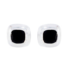 Zoe Black Solitaire Stud Earrings for Everyday Glam Black Onyx Black Stud