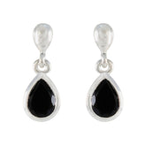 Yasmine Black Solitaire Stud Earrings for Elegant Style Black Onyx Black Stud