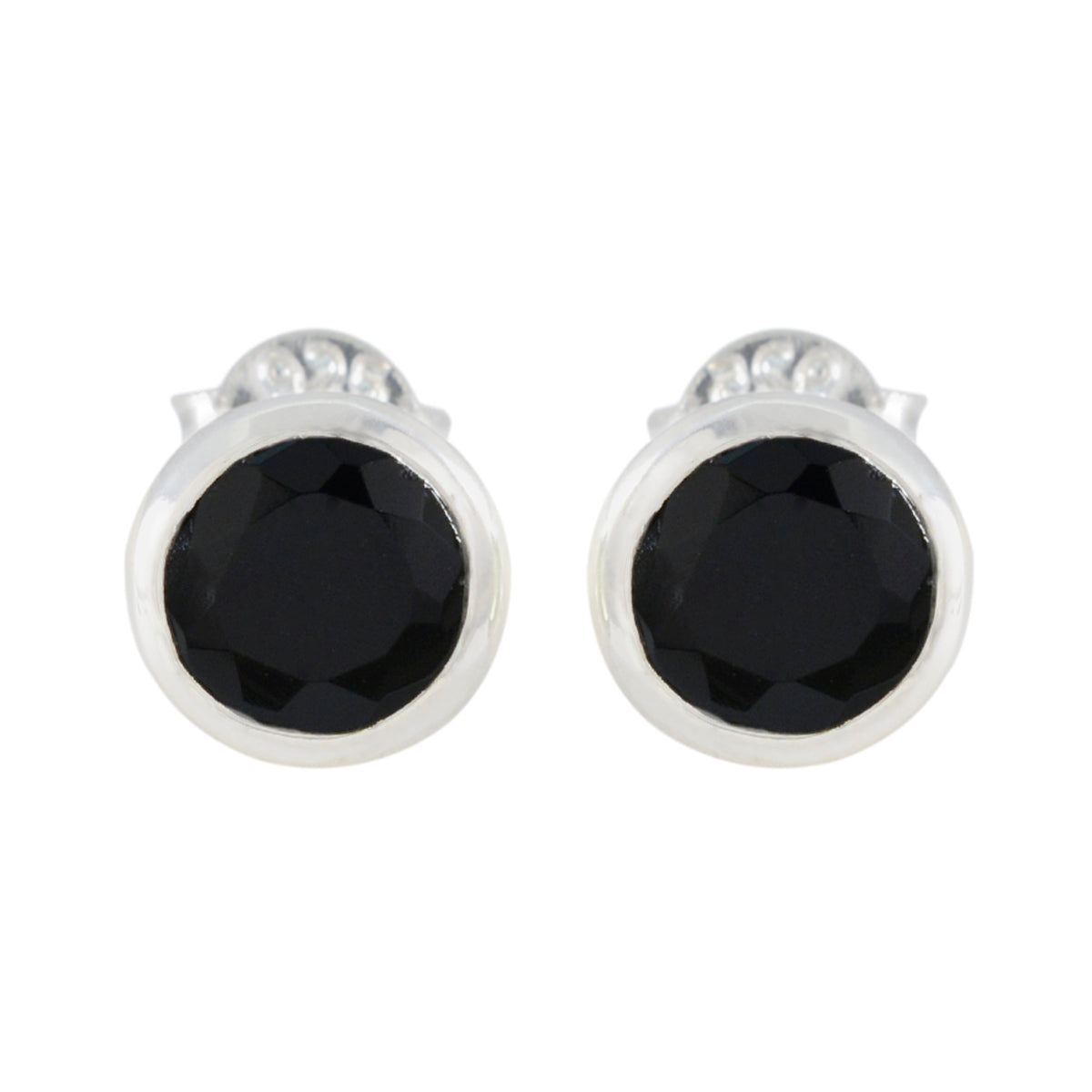 Seo-yeon Black Stud Earrings for Everyday Glam Black Onyx Black Stud