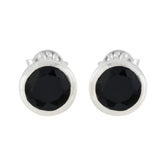 Seo-yeon Black Stud Earrings for Everyday Glam Black Onyx Black Stud