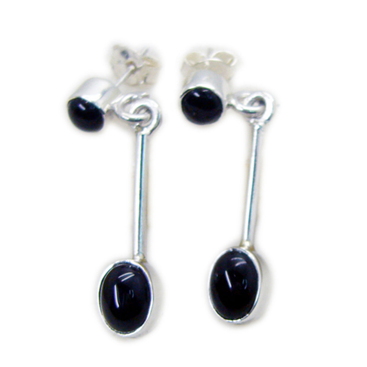 Haruka Black Stud Earrings for Everyday Glam Black Onyx Black Stud