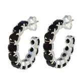 Fernanda Black Stud Earrings for Everyday Glam Black Onyx Black Stud
