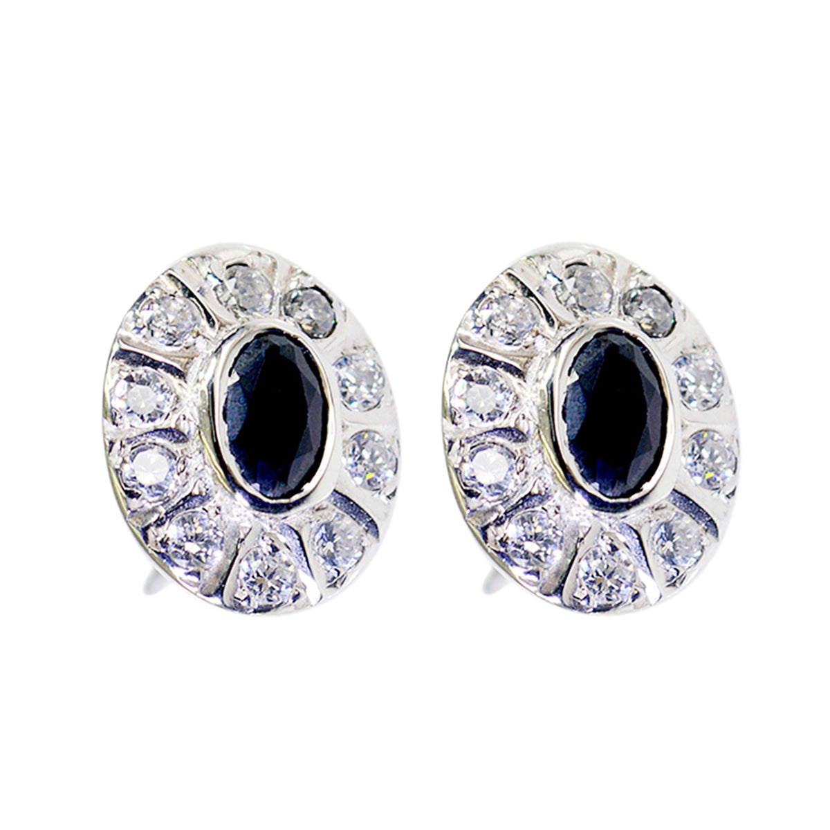 Isla Black Stud Earrings with Elegant Design Black Onyx Black Stud