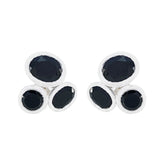 Ayaka Black Stud Earrings for Everyday Glam Black Onyx Black Stud