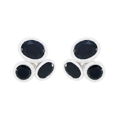 Ayaka Black Stud Earrings for Everyday Glam Black Onyx Black Stud