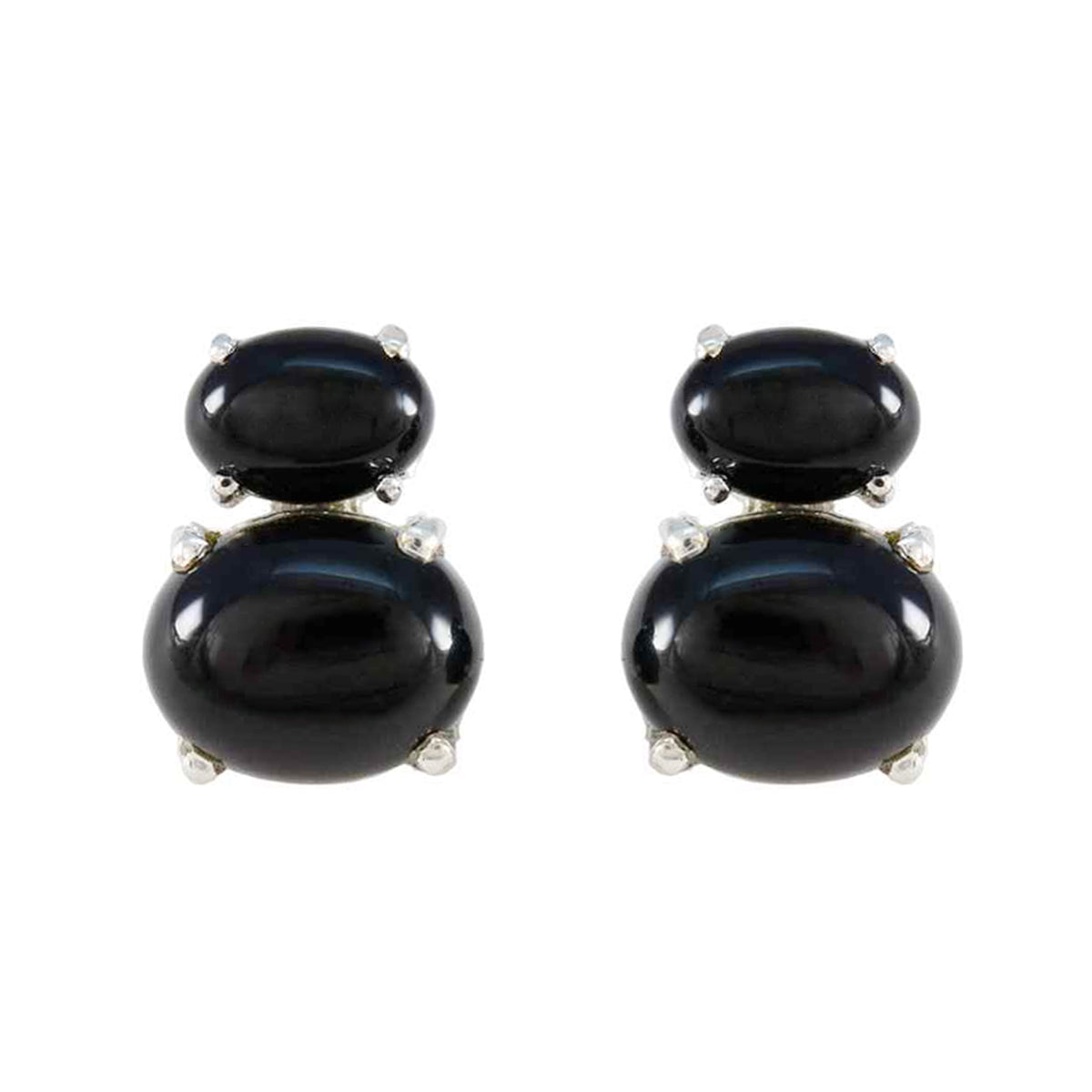 Pilar Black Toi et Moi Earrings - Chic & Stylish Black Onyx Black Stud