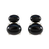 Pilar Black Toi et Moi Earrings - Chic & Stylish Black Onyx Black Stud