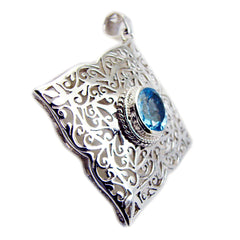 Ana Blue Antique Chunky Pendant for Stylish Elegance Blue Topaz Blue Blue