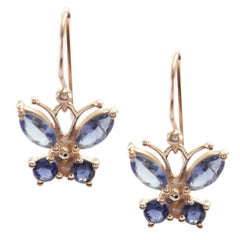 Lea Blue Dainty Dangle Earrings for Everyday Glam Iolite Blue Dangle