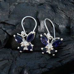 Freya Blue Dangle Earrings with Elegant Butterfly Design