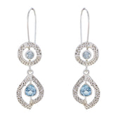 Natalie Blue Dangle Earrings India - Stylish Gemstone Jewelry Blue topaz Blue Dangle