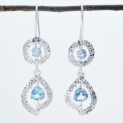 Natalie Blue Dangle Earrings India - Stylish Gemstone Jewelry