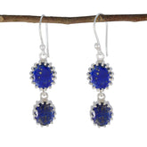 Lea Blue Dangle Earrings with Stunning Gemstones Lapis Lazuli Blue Dangle