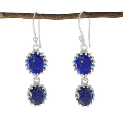Lea Blue Dangle Earrings with Stunning Gemstones Lapis Lazuli Blue Dangle