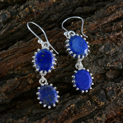 Lea Blue Dangle Earrings with Stunning Gemstones