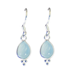 Leah Blue Dangle Earrings for Everyday Glam Chalcedony Blue Dangle