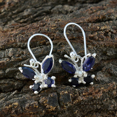 Freya Blue Dangle Earrings with Elegant Butterfly Design