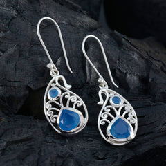 Ella Blue Dangle Earrings with Elegant Design
