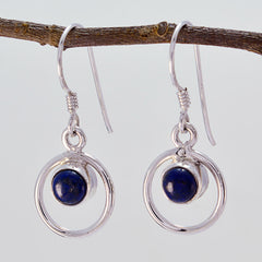 Daniela Blue Dangle Earrings with Lapis Lazuli Charm