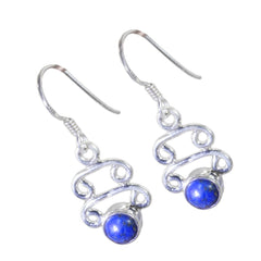 Elena Blue Dangle Earrings with Silver Detailing