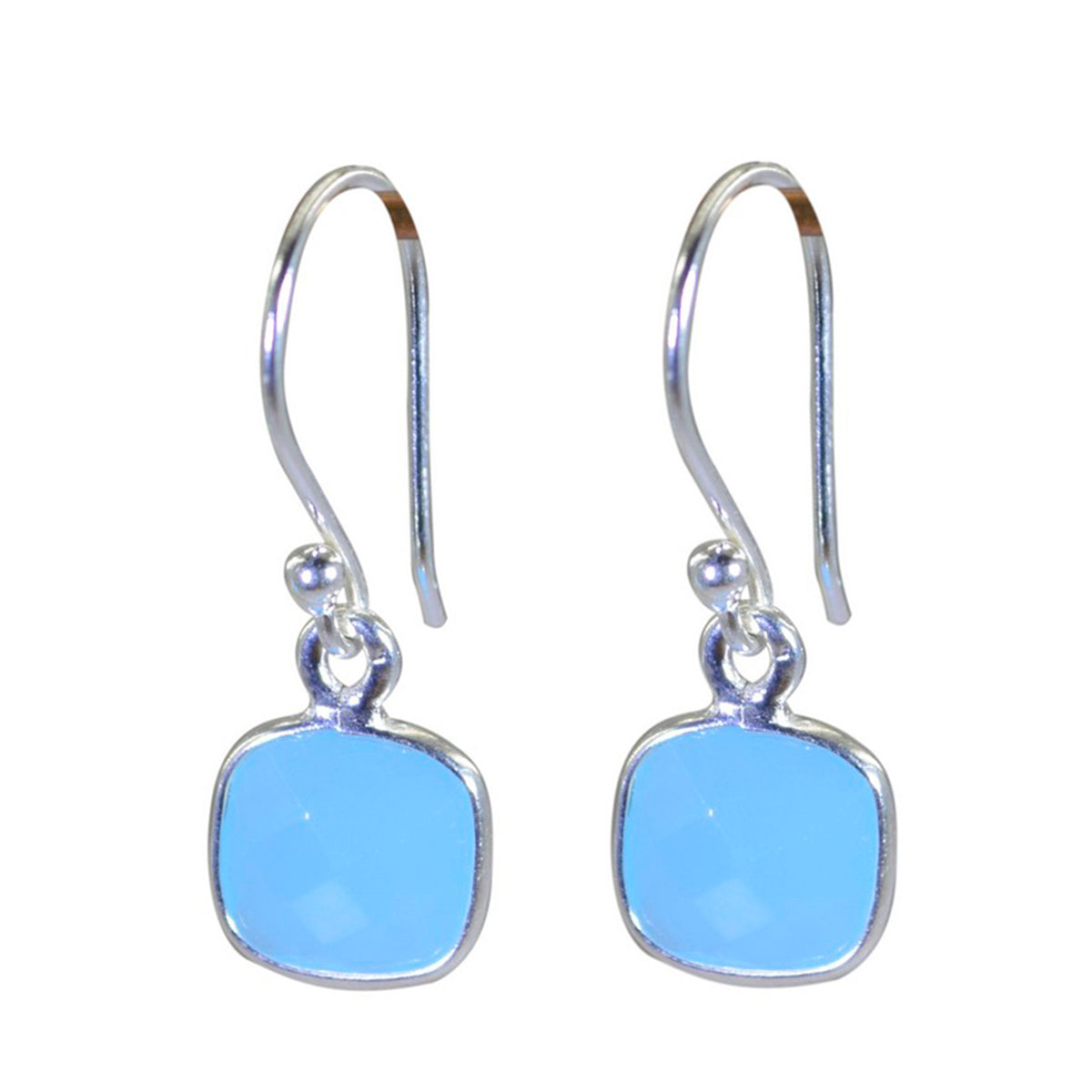 Gabriela Blue Dangle Earrings for Everyday Glam Blue Chalcedony Blue Dangle