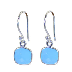 Gabriela Blue Dangle Earrings for Everyday Glam Blue Chalcedony Blue Dangle
