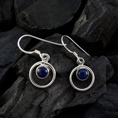 Daniela Blue Dangle Earrings with Lapis Lazuli Charm