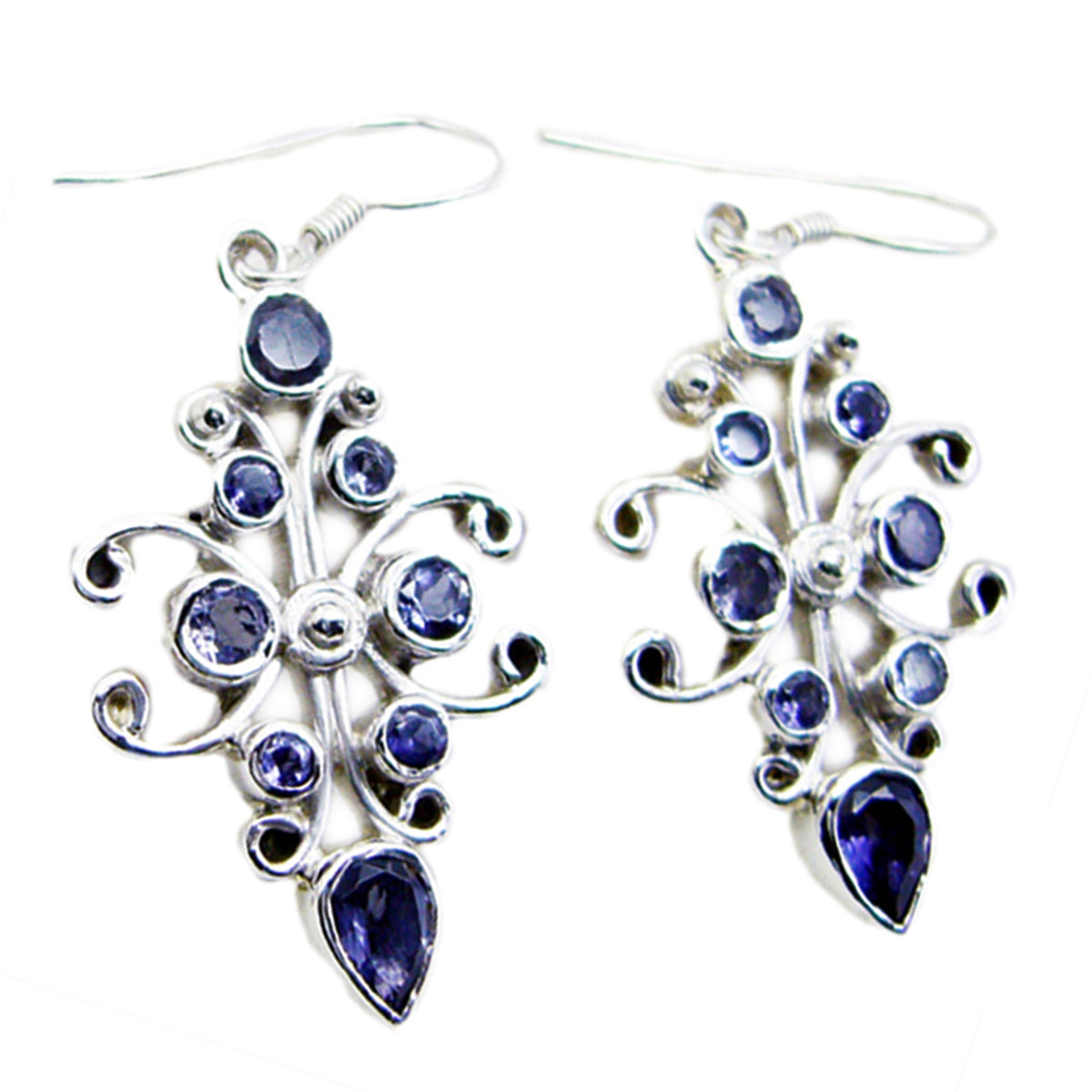Amelia Blue Dangle Earrings with Stunning Design Iolite Blue Dangle