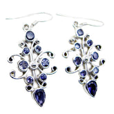 Amelia Blue Dangle Earrings with Stunning Design Iolite Blue Dangle