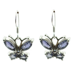 Freya Blue Dangle Earrings with Elegant Butterfly Design