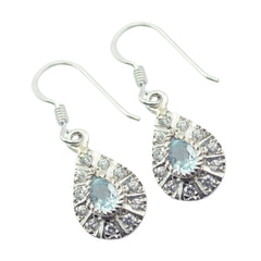 Agnes Blue Dangle Earrings with Sparkling Accent