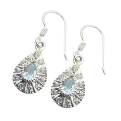 Agnes Blue Dangle Earrings with Sparkling Accent