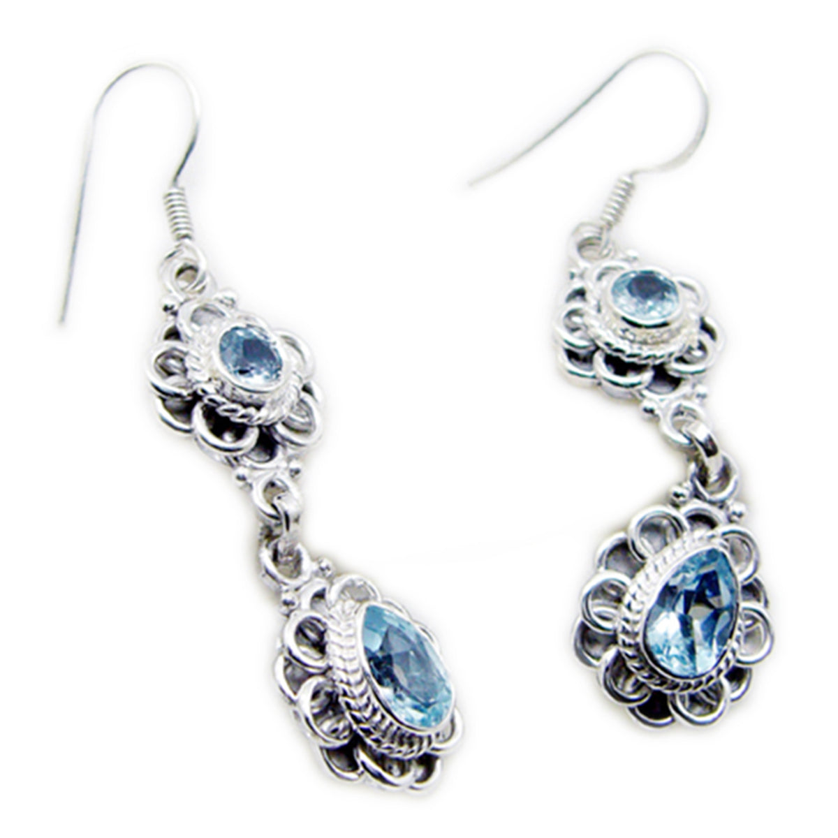 Alejandra Blue Dangle Gemstone Earrings for Every Occasion Blue Topaz Blue Dangle