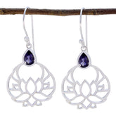 Harper Blue Featherlight Solitaire Dangle Earrings Iolite Blue Dangle